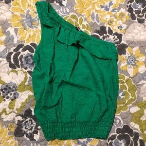 Green one shoulder top